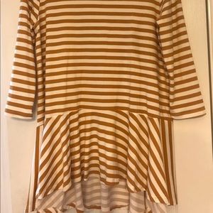 Mustard/White Striped Top